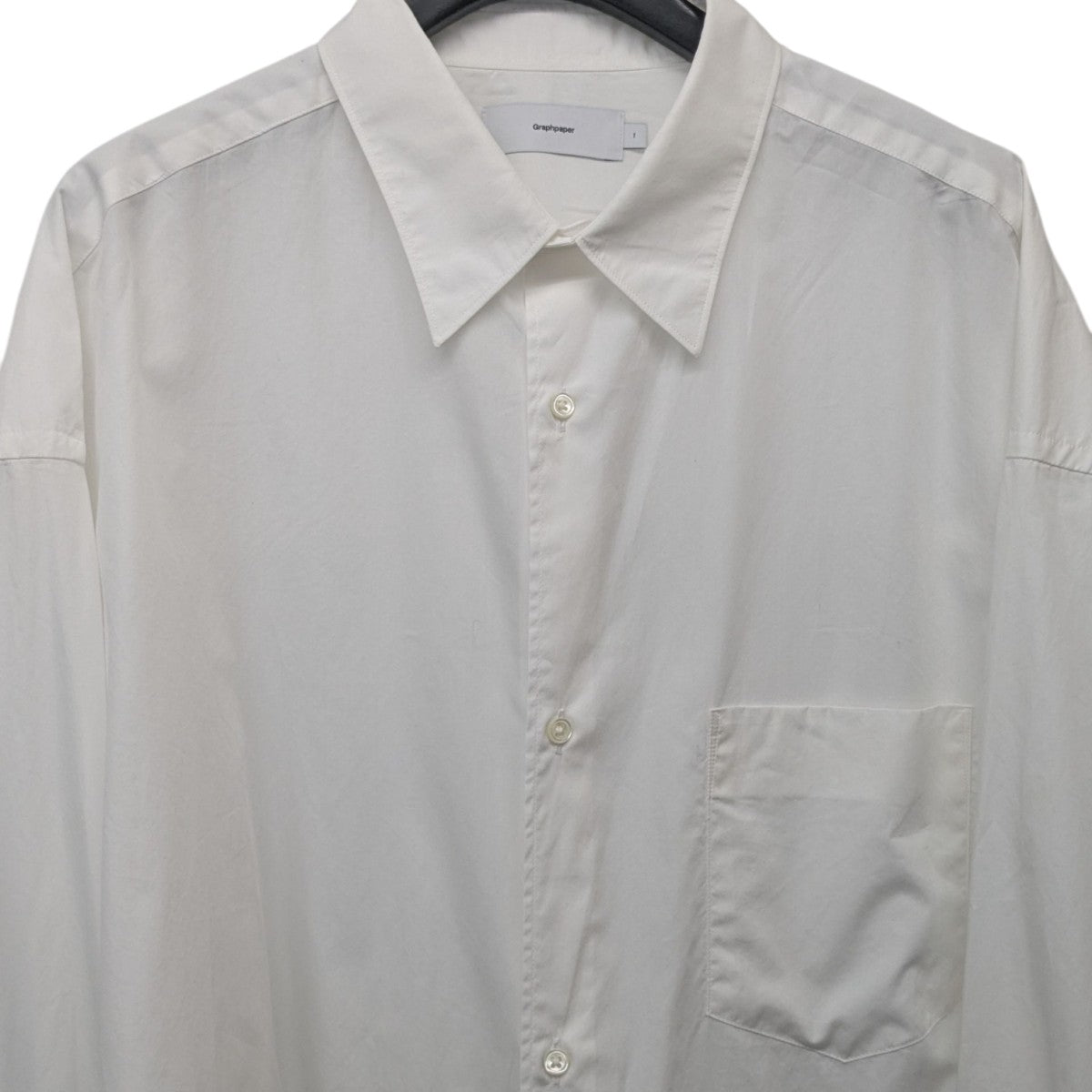 Graphpaper グレー ボタンシャツ F Broad L/S Oversized Regular Collar Shirt / C.GRAY