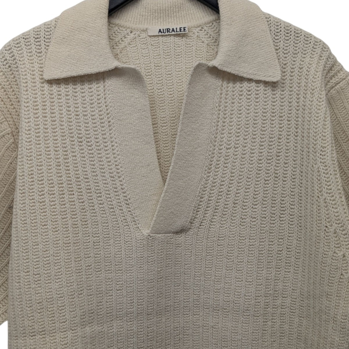 オーラリー　ポロシャツ　サマーニット AURALEE(オーラリー) 23SSBRUSHED COTTON WOOL RIB KNIT SKIPPER