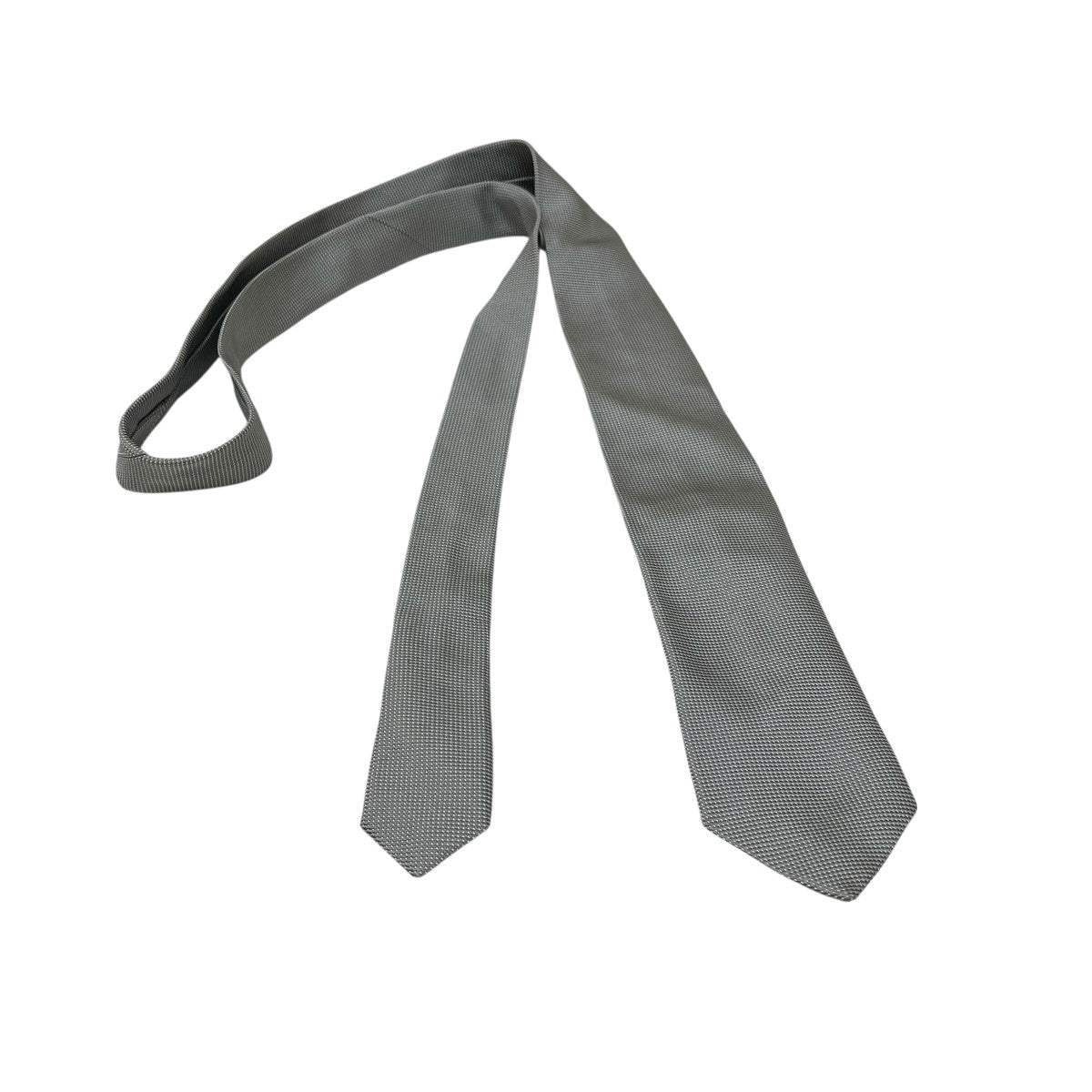 JIL SANDER(ジルサンダー) ギンガムチェックシルクネクタイ グレー