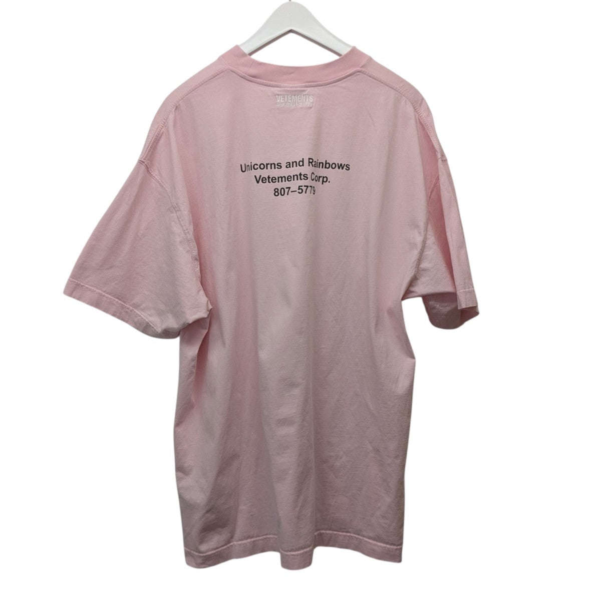 VTMNTS ヴェトモン Tシャツ バーコードプリント ピンク　Lサイズ VTMNTS ヴェトモン Tシャツ バーコードプリント ホワイト L