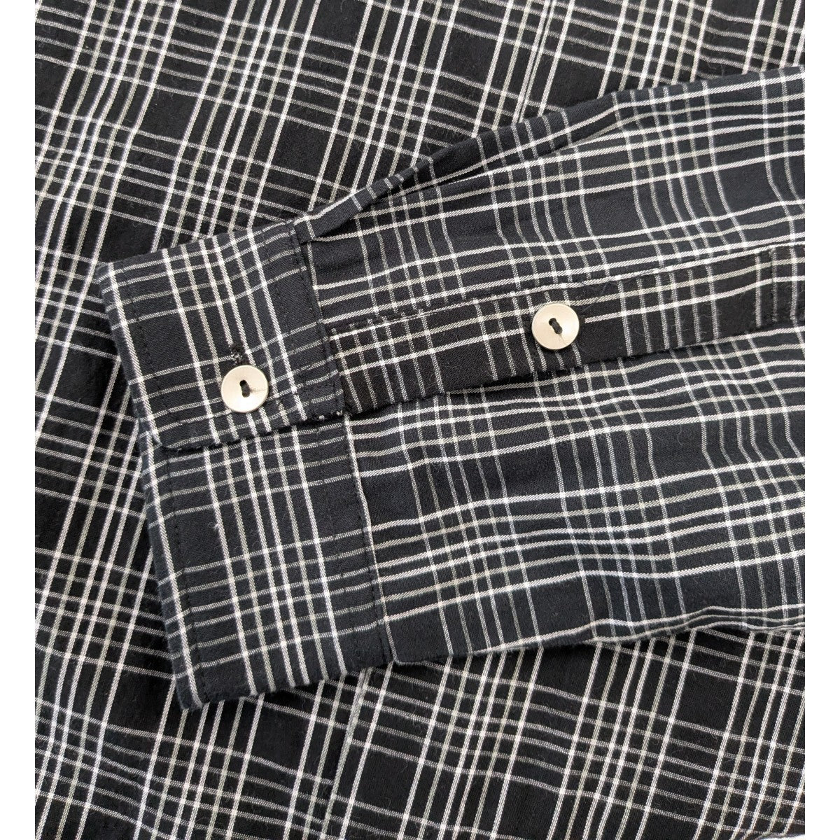 i SHII(アイシー) 「clubman shirt」チェックシャツ グレー×ブラック