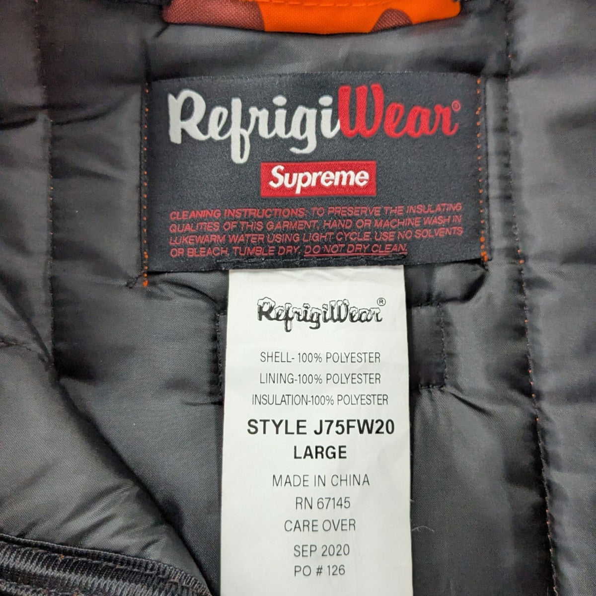 Supreme×RefrigiWear 20AWInsulated Iron-Tuff Vestアイロンタフ