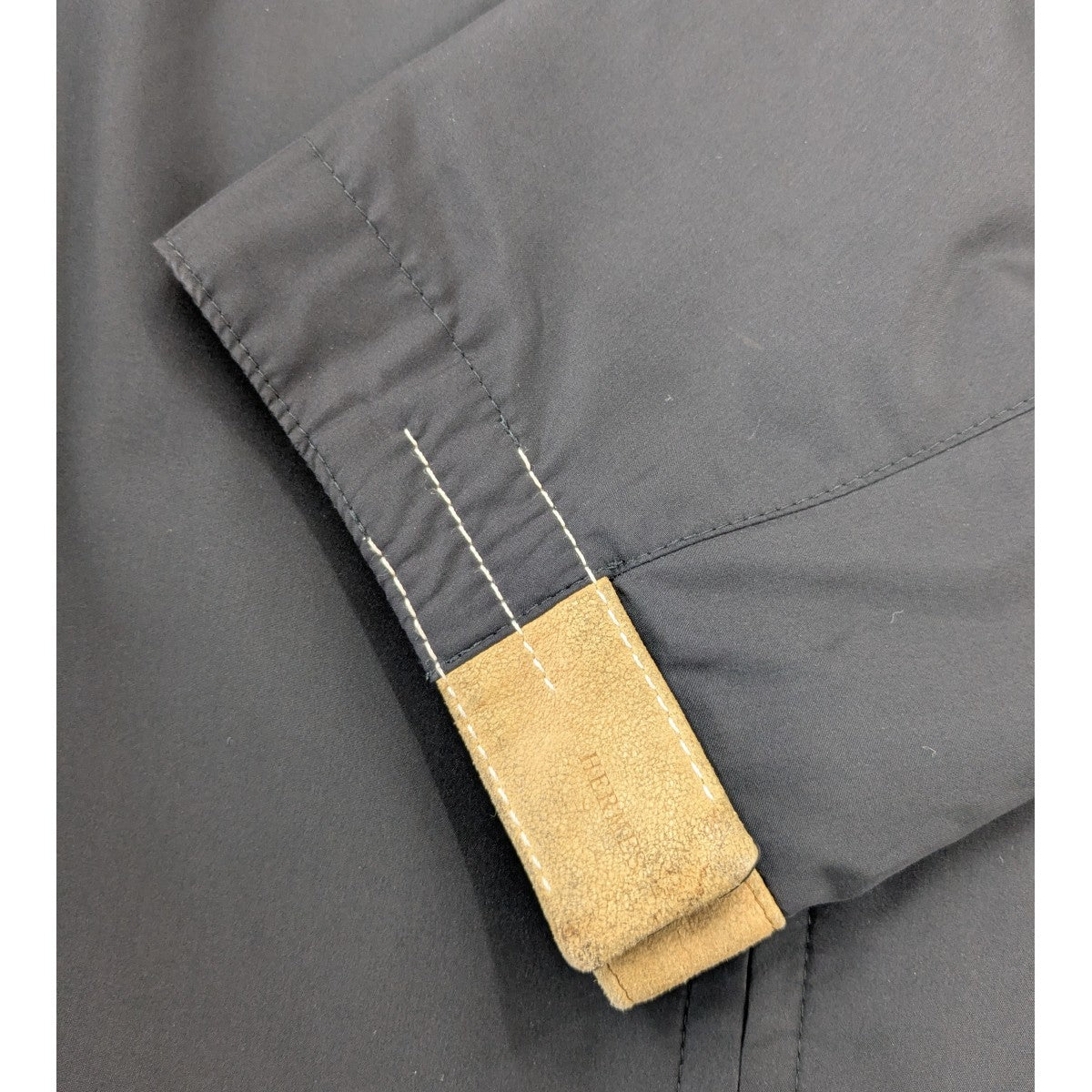 HERMES(エルメス) レザー切替中綿ZIP UPジャケット ブラック