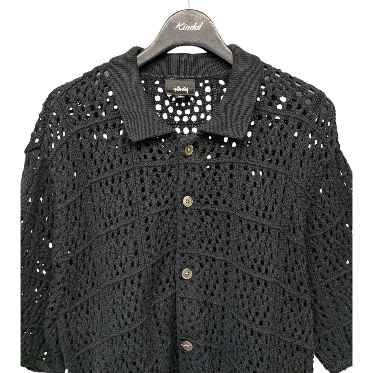 stussy 22SS「CHROCHET SHIRT」クロシェットシャツ 古着・中古-3枚目のアイテム画像