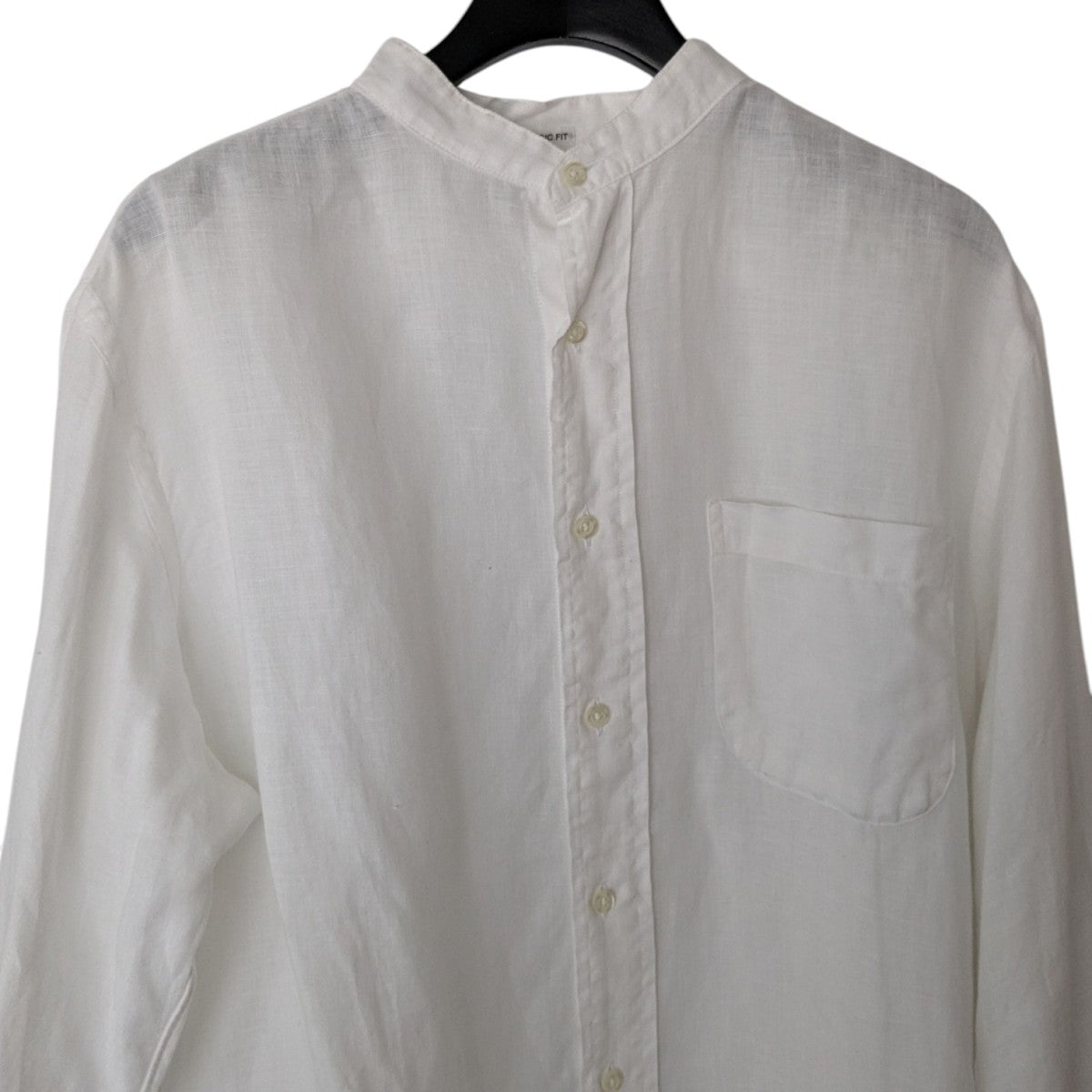 【美品】INDIVIDUALIZED SHIRTS　ノーカラーシャツ indivi030-1.jpg