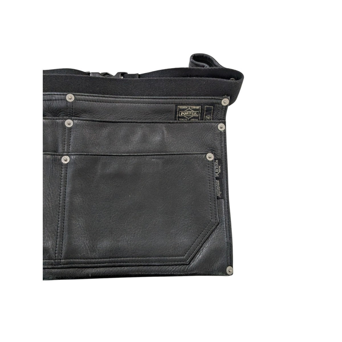 NEIGHBORHOOD×PORTER ブラックレザーエプロン サイズ ONE SIZE