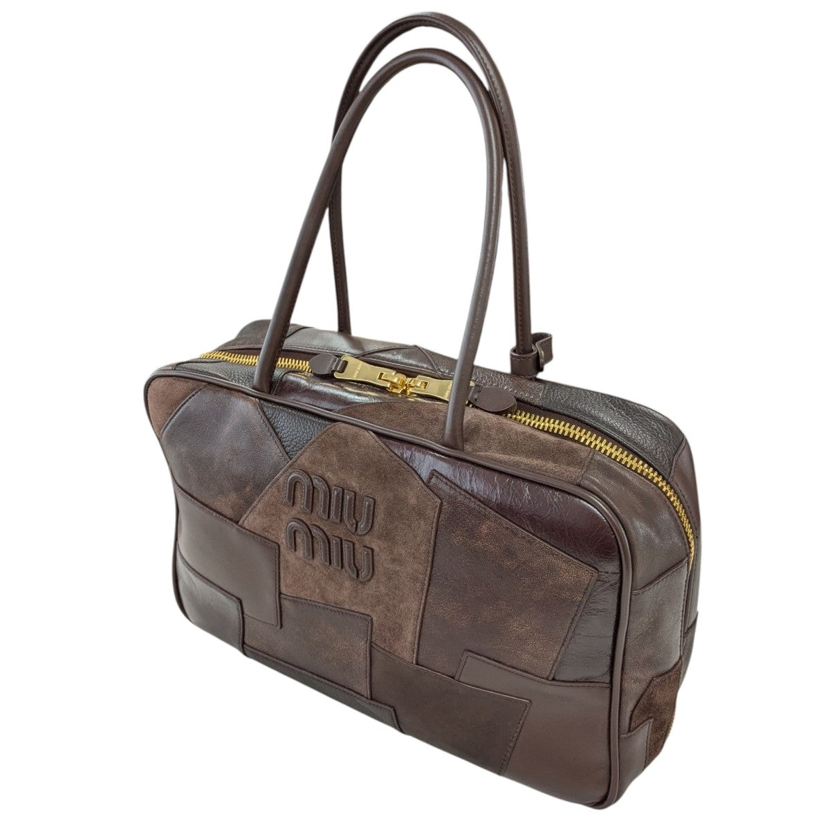 MIU MIU レザーパッチワークボーバッグ 古着・中古-2枚目のアイテム画像