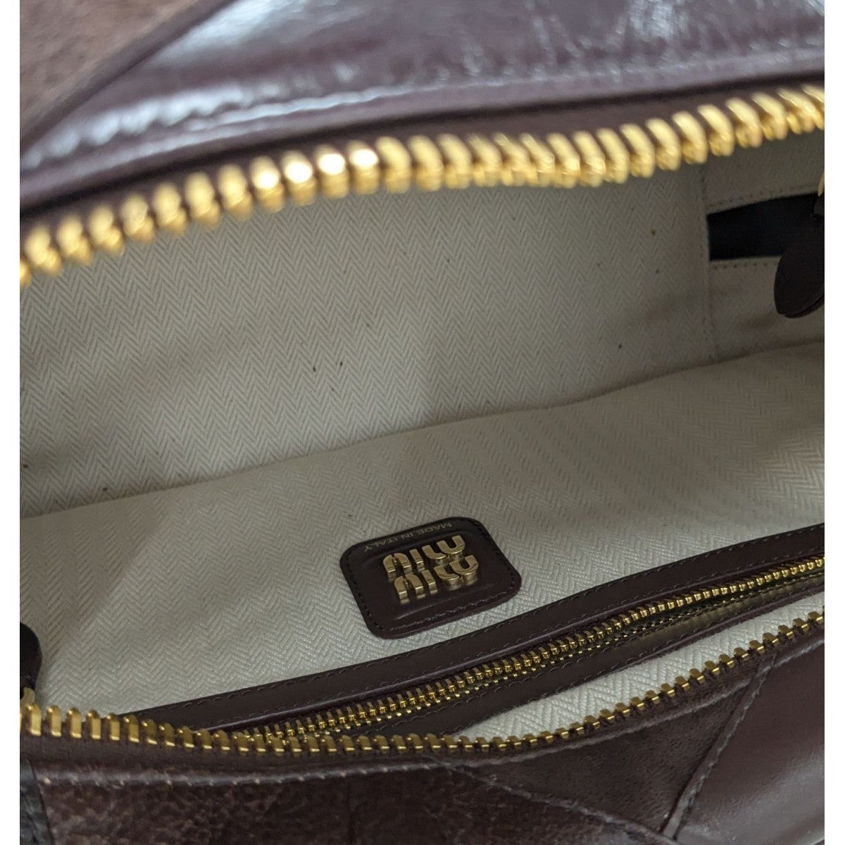 MIU MIU レザーパッチワークボーバッグ 古着・中古-5枚目のアイテム画像