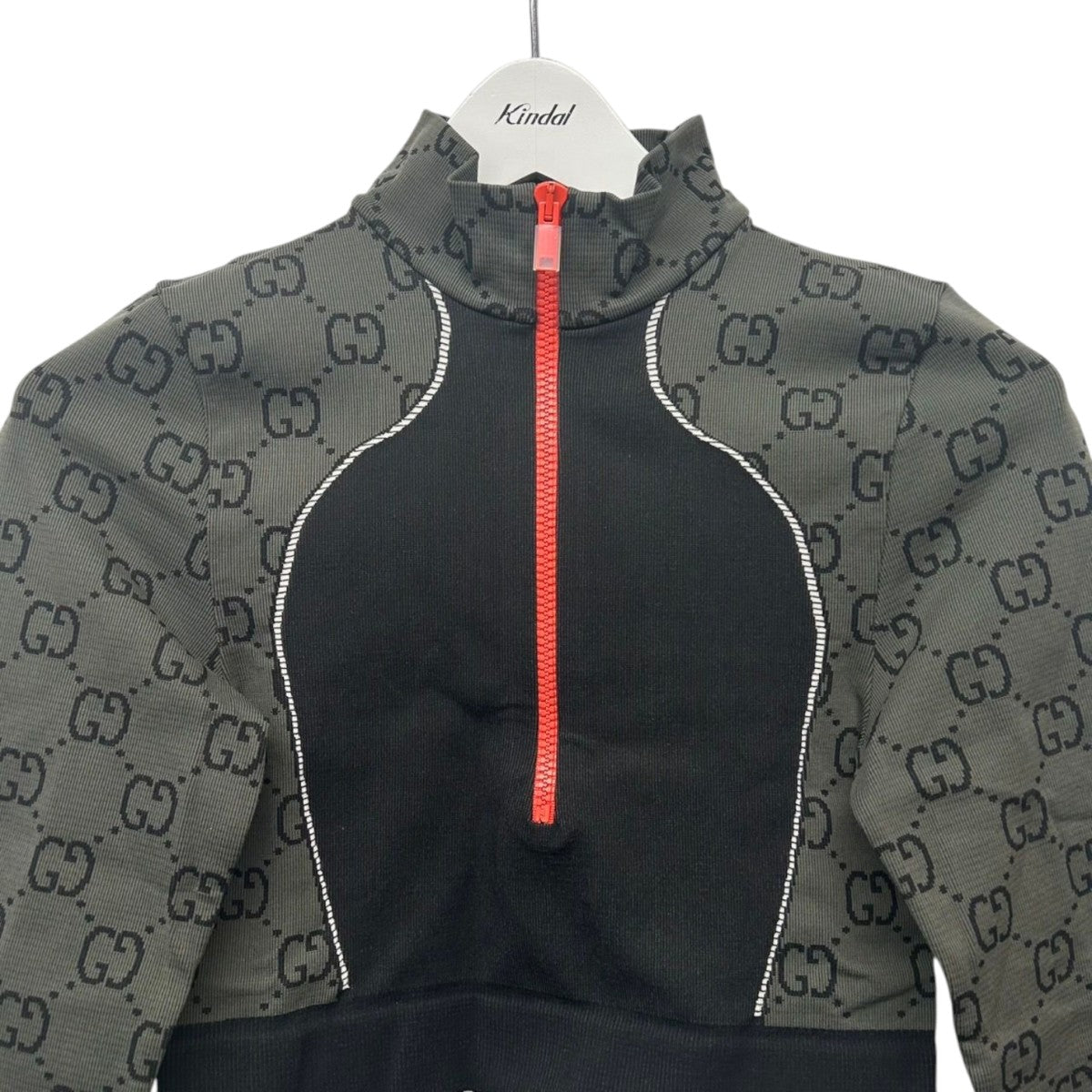 GUCCI(グッチ) 23SSGGジャカード ハーフジップ クロップド ジャージー  