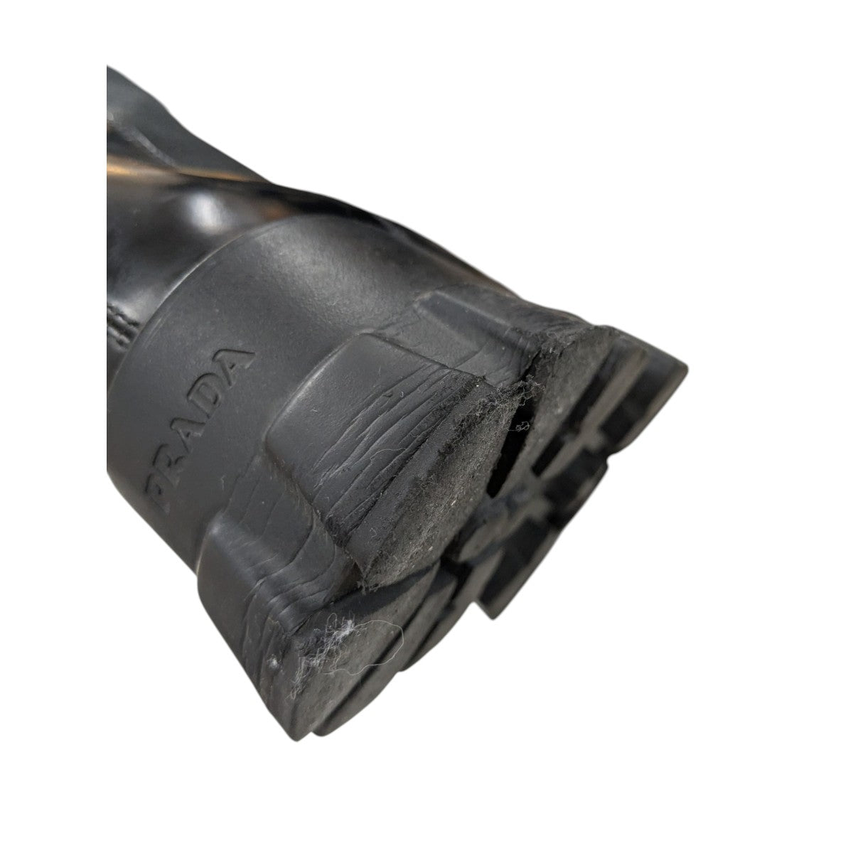 PRADA(プラダ) モノリス ブラッシュドレザーサイドゴアブーツ ブラック