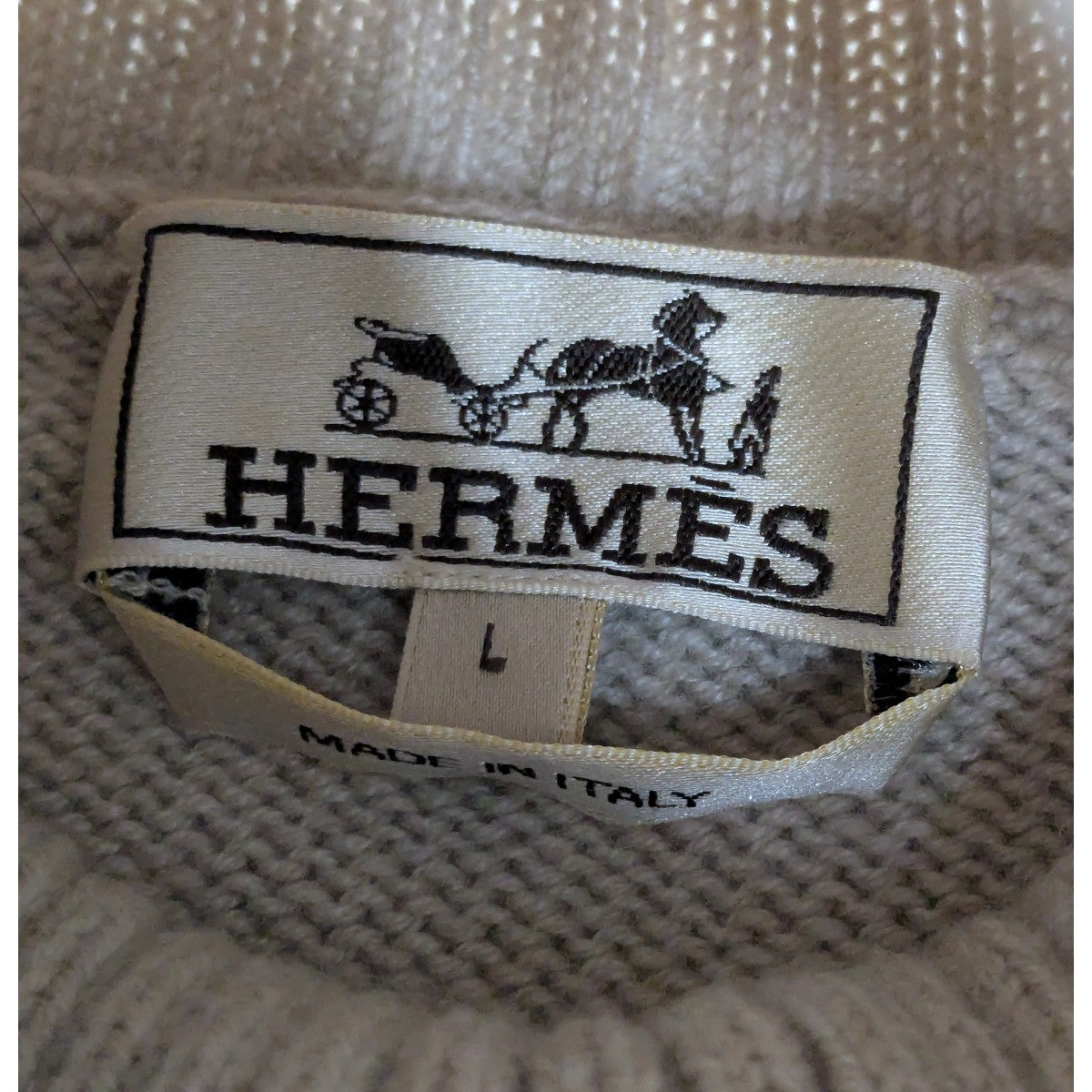 HERMES(エルメス) カシミヤタートルネックニットセーター アイボリー