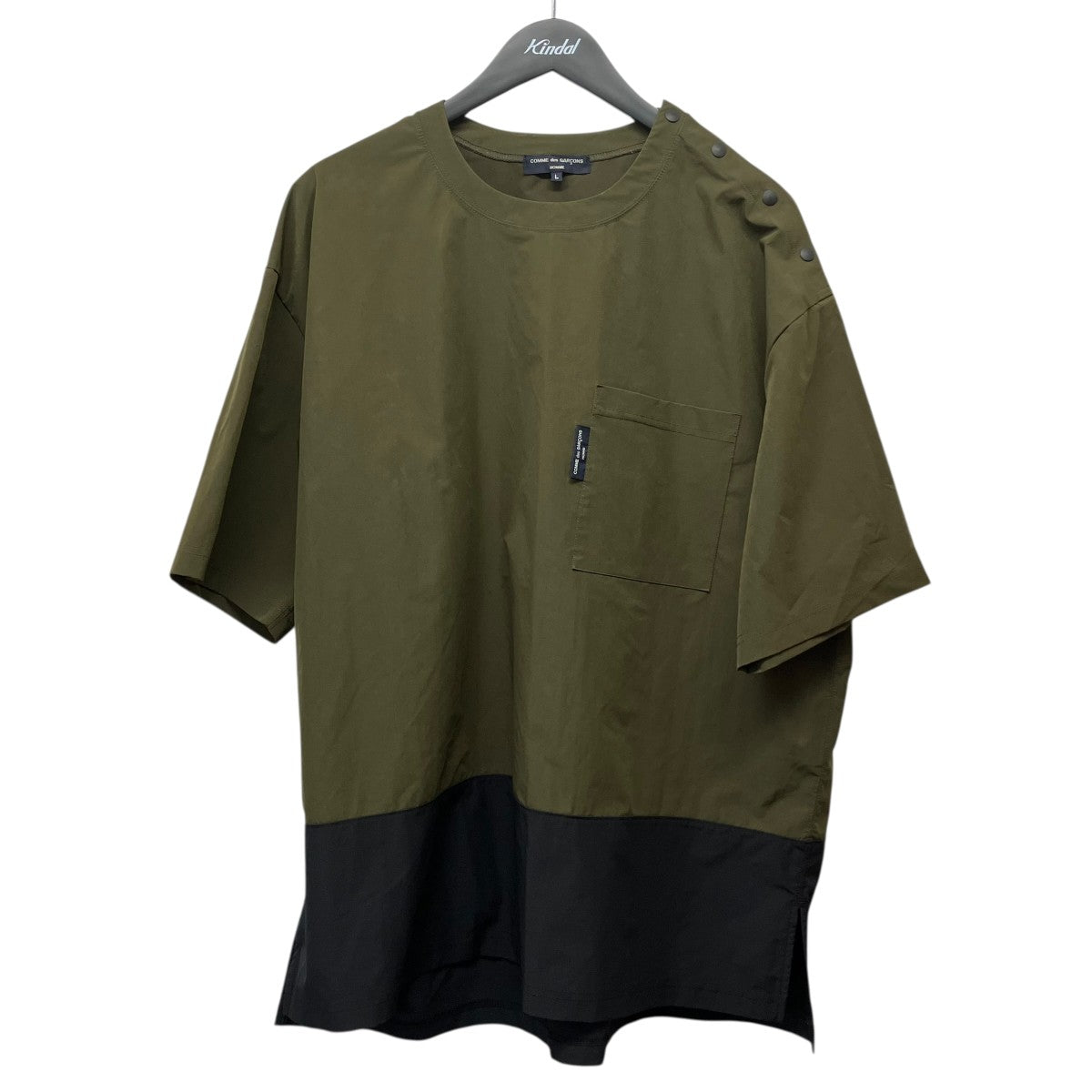 COMME des GARCONS HOMME エステルナイロン切替半袖TシャツHG-T021 古着・中古-1枚目のアイテム画像