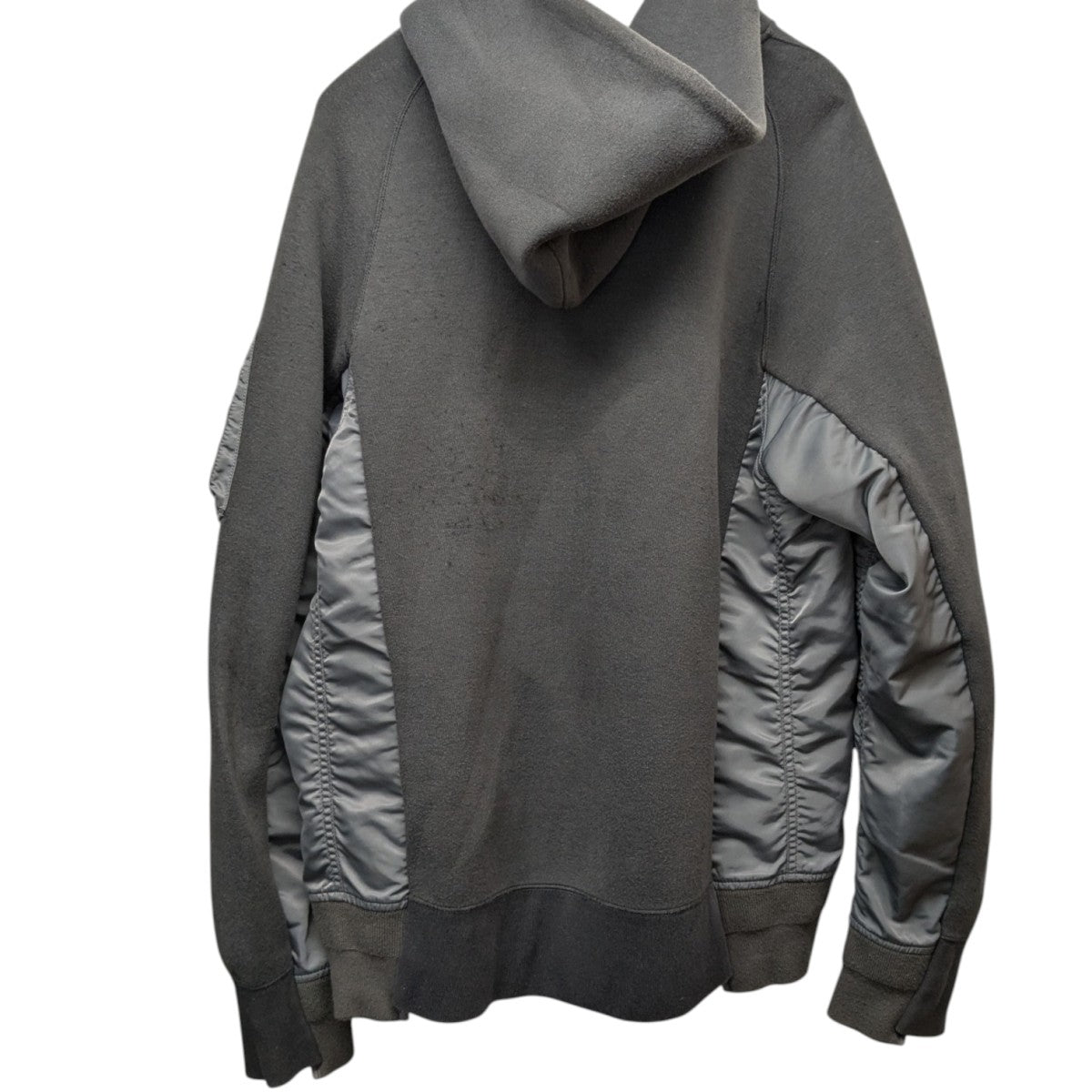 sacai Sponge Sweat X Ma-1 ジップアップパーカー Sacai Sponge Sweat X MA-1 Hoodie | Black | FARFETCH