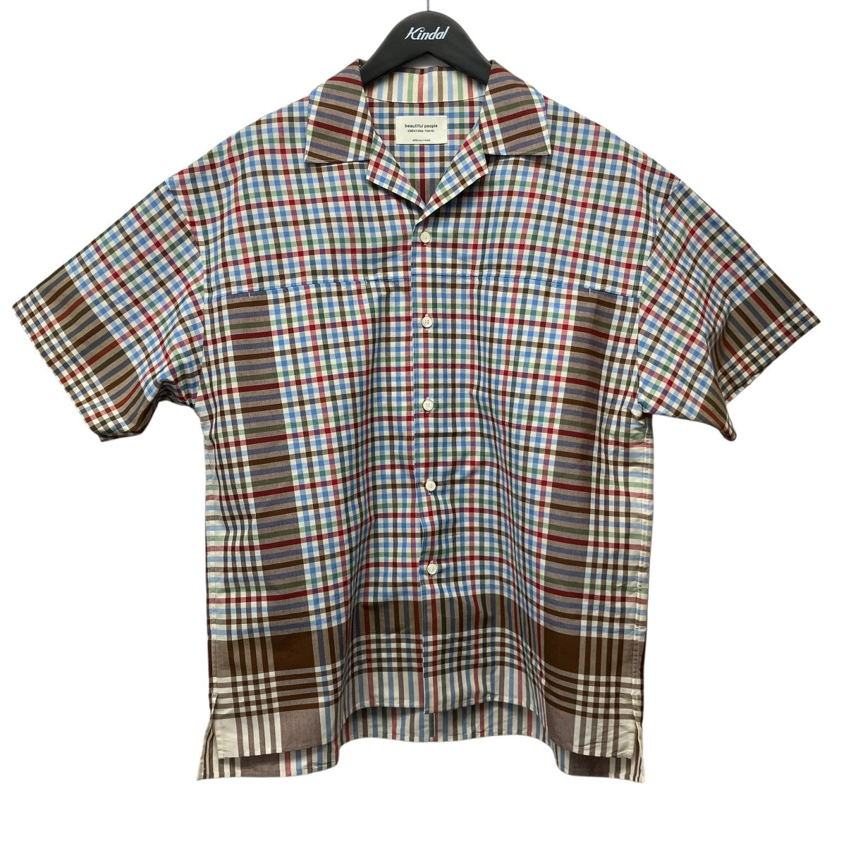 beautiful people kitchen cloth poplin open-necked shirtポプリンオープンネックシャツ1115106015 古着・中古-1枚目のアイテム画像