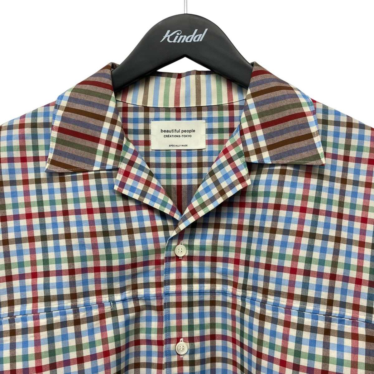 beautiful people kitchen cloth poplin open-necked shirtポプリンオープンネックシャツ1115106015 古着・中古-3枚目のアイテム画像