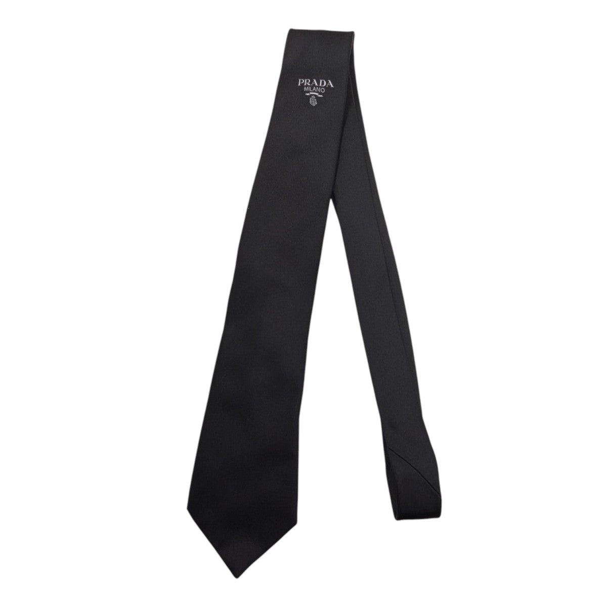 PRADA ブラック ネクタイ 箱付き 追跡付き発送【PRADA】大人気♪ロゴ入りRe-Nylonネクタイ (PRADA