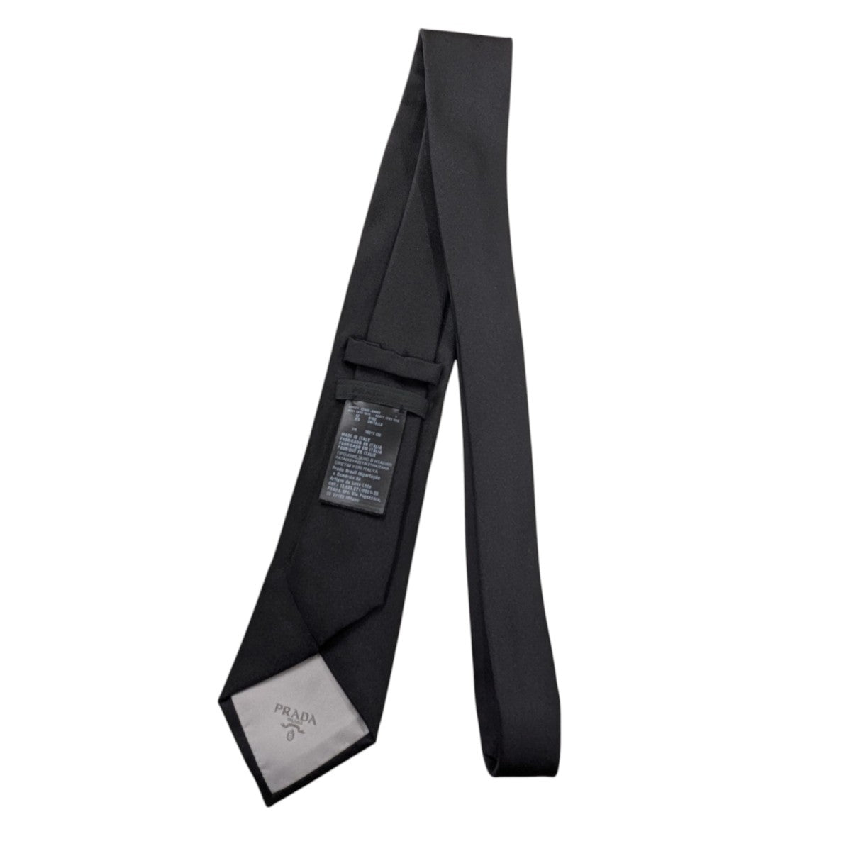 PRADA ブラック ネクタイ 箱付き PRADA(プラダ) 箱ロゴネクタイUCR77 UCR77 ブラック サイズ 150×7cm