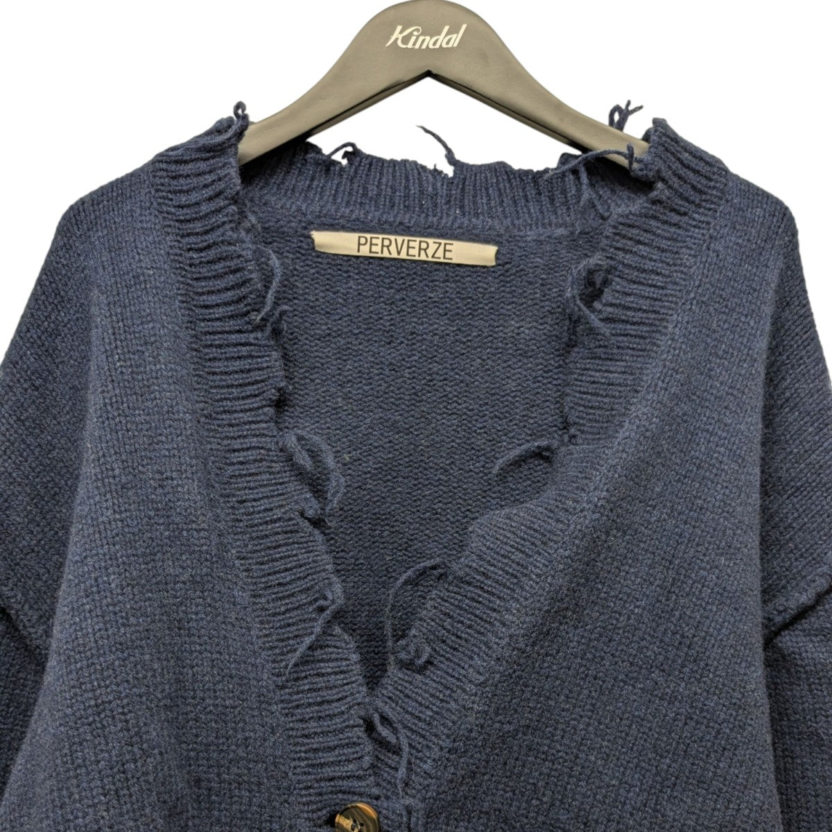 PERVERZE(パーバーズ) クラッシュワイドニットカーディガン