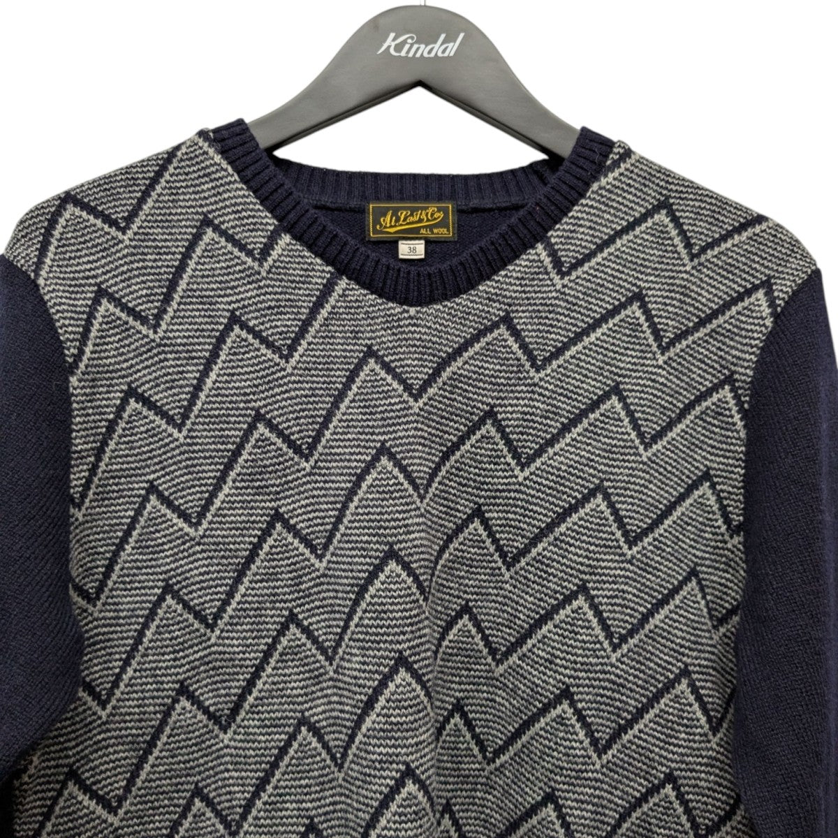 ATLAST ＆ CO(アットラスト) JACQUARD KNITジャガードニット ネイビー