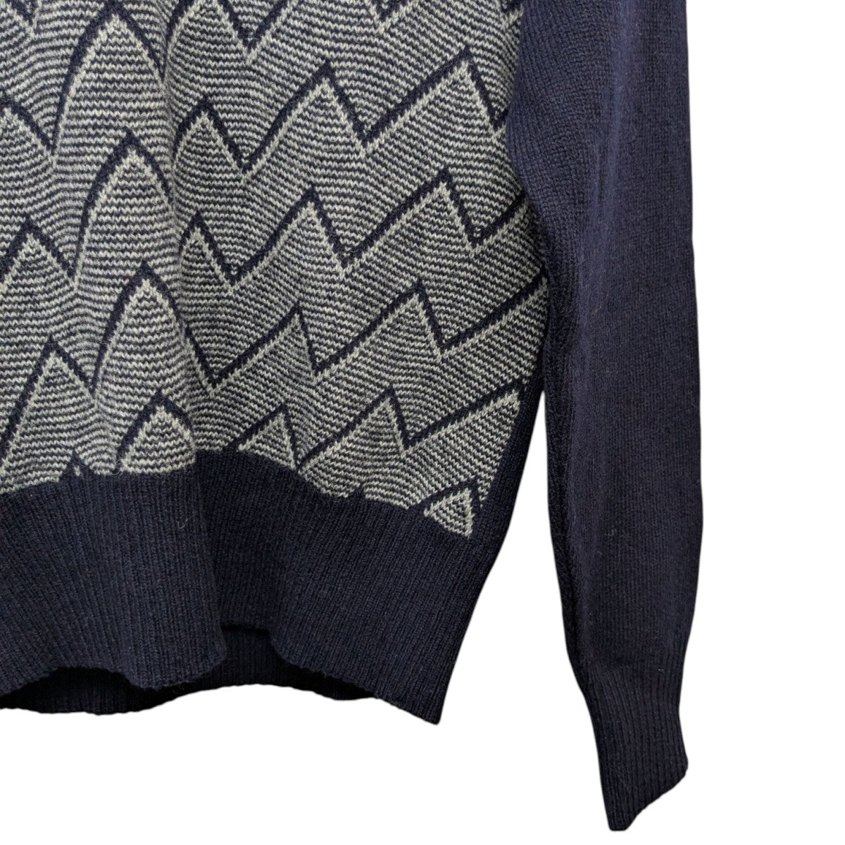 ATLAST ＆ CO(アットラスト) JACQUARD KNITジャガードニット ネイビー