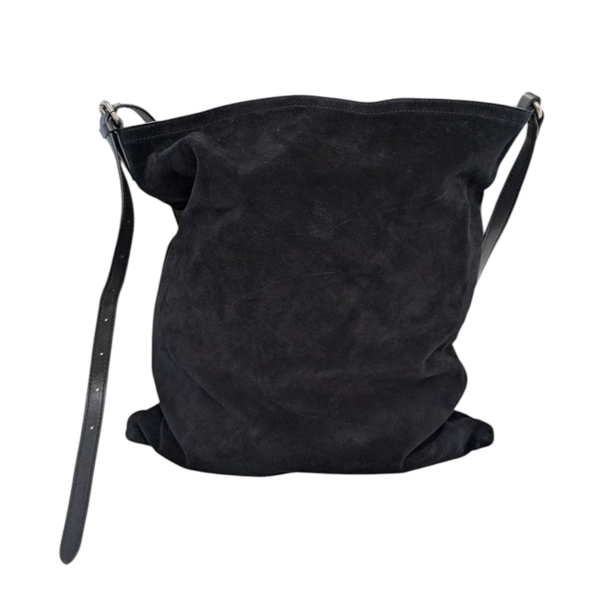 ■美品■ ドリスヴァンノッテン ワンショルダー スエット トップス 黒 S DRIES VAN NOTEN(ドリスヴァンノッテン) M．L BAGスウェードショルダー