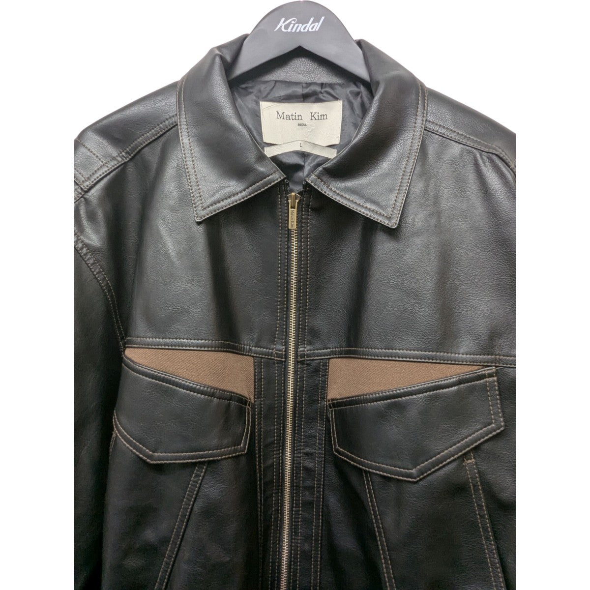 MATIN KIM(マーティンキム) POCKET POINT WASHED LEATHER JUMPER