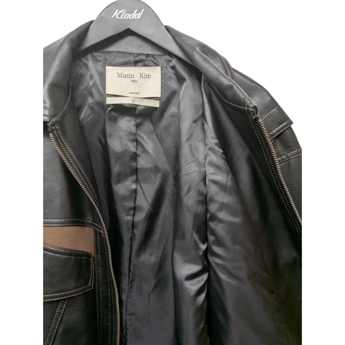 MATIN KIM(マーティンキム) POCKET POINT WASHED LEATHER JUMPER