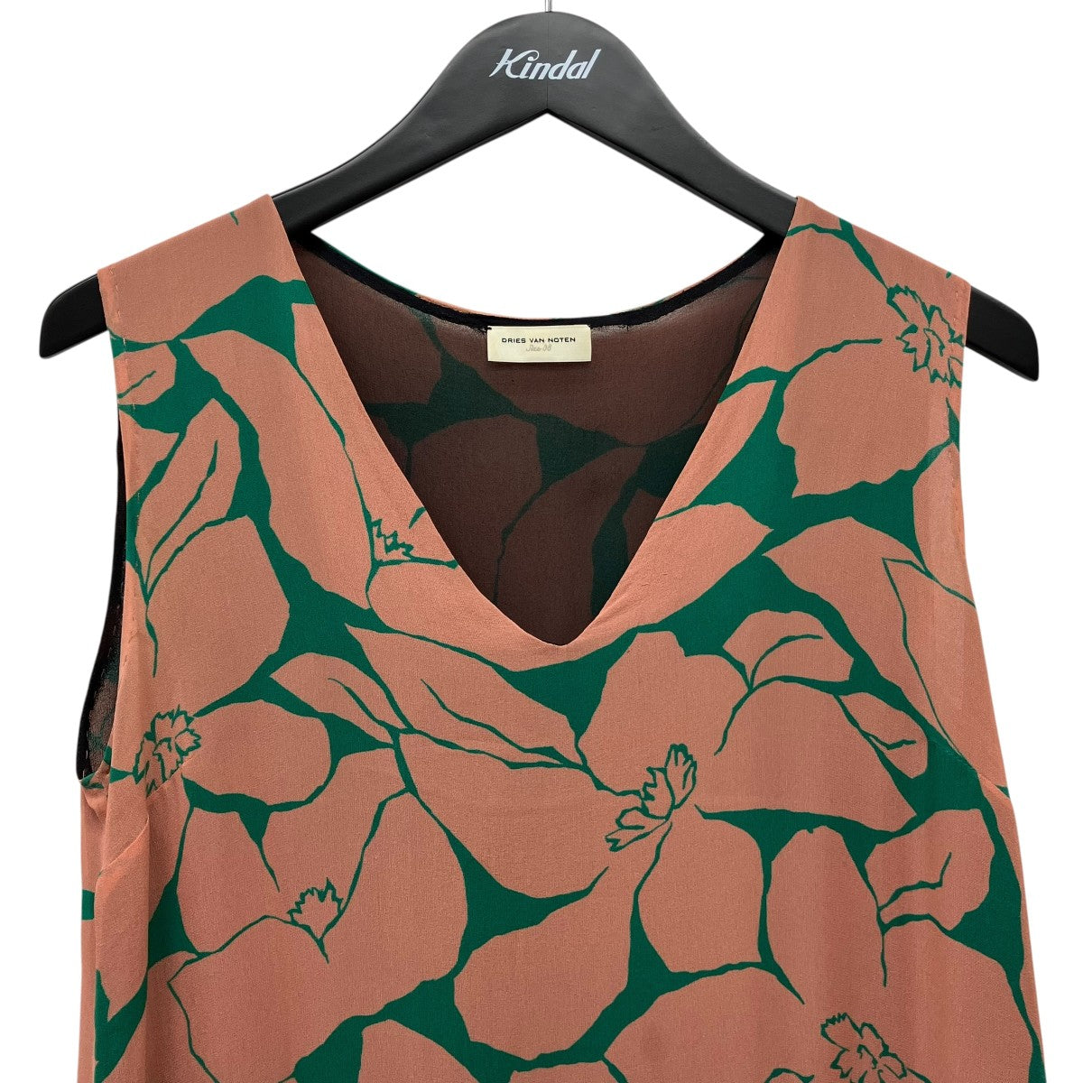 DRIES VAN NOTEN(ドリスヴァンノッテン) 総柄シルクワンピース ピンク DRIES VAN NOTEN(ドリスヴァンノッテン) 総柄シルクワンピース ピンク