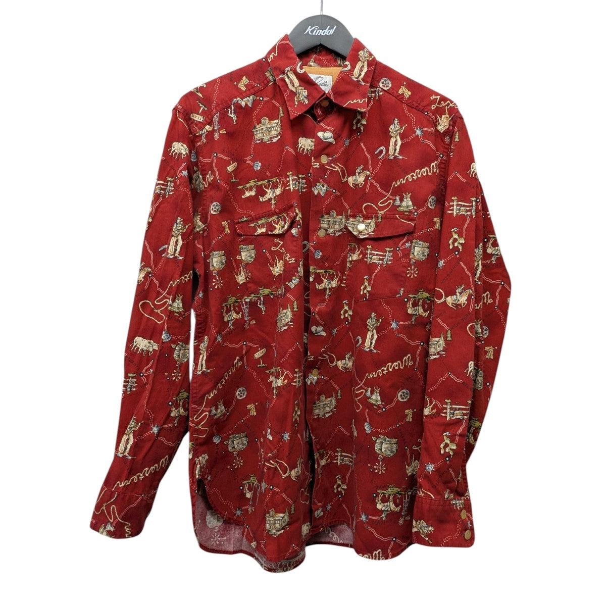Needles(ニードルズ) 初期 白タグ MADE IN USA総柄シャツ レッド