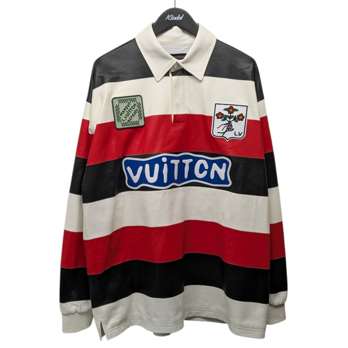 24SS ロングスリーブレザーインターシャラグビーポロシャツ