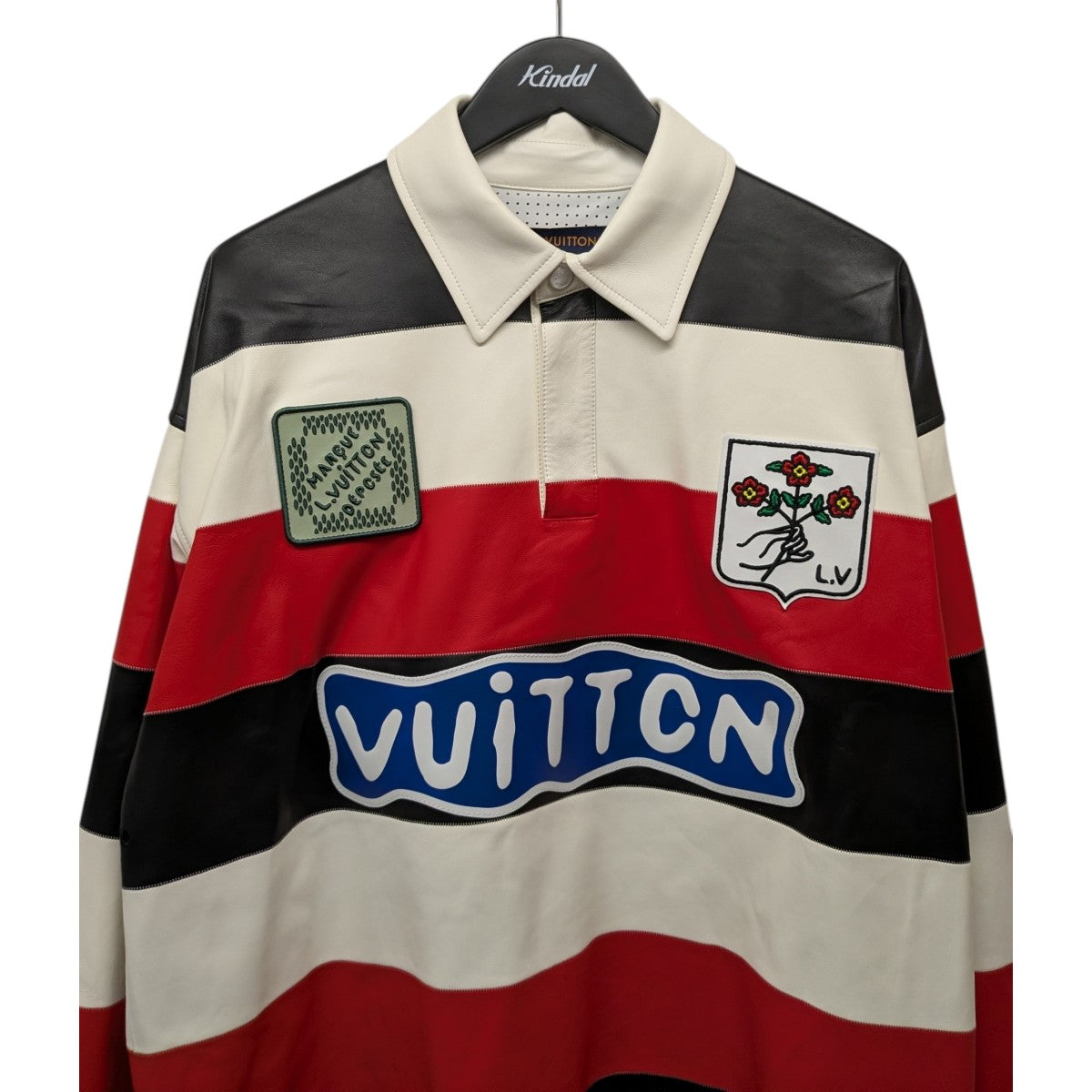 24SS ロングスリーブレザーインターシャラグビーポロシャツ