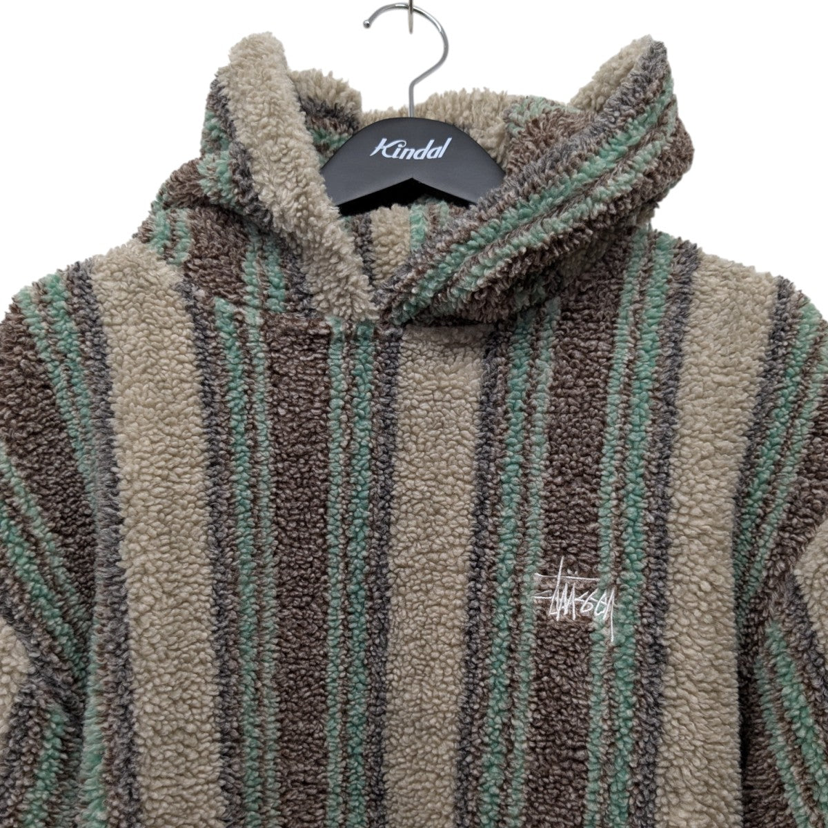 Stripe Sherpa Hoodieシェルパプルオーバーパーカー