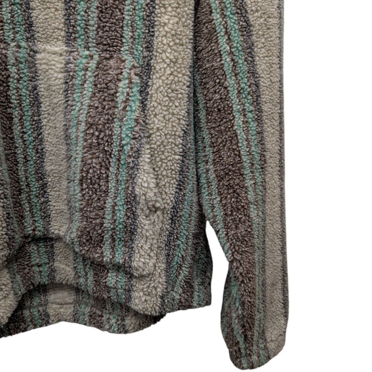 Stripe Sherpa Hoodieシェルパプルオーバーパーカー