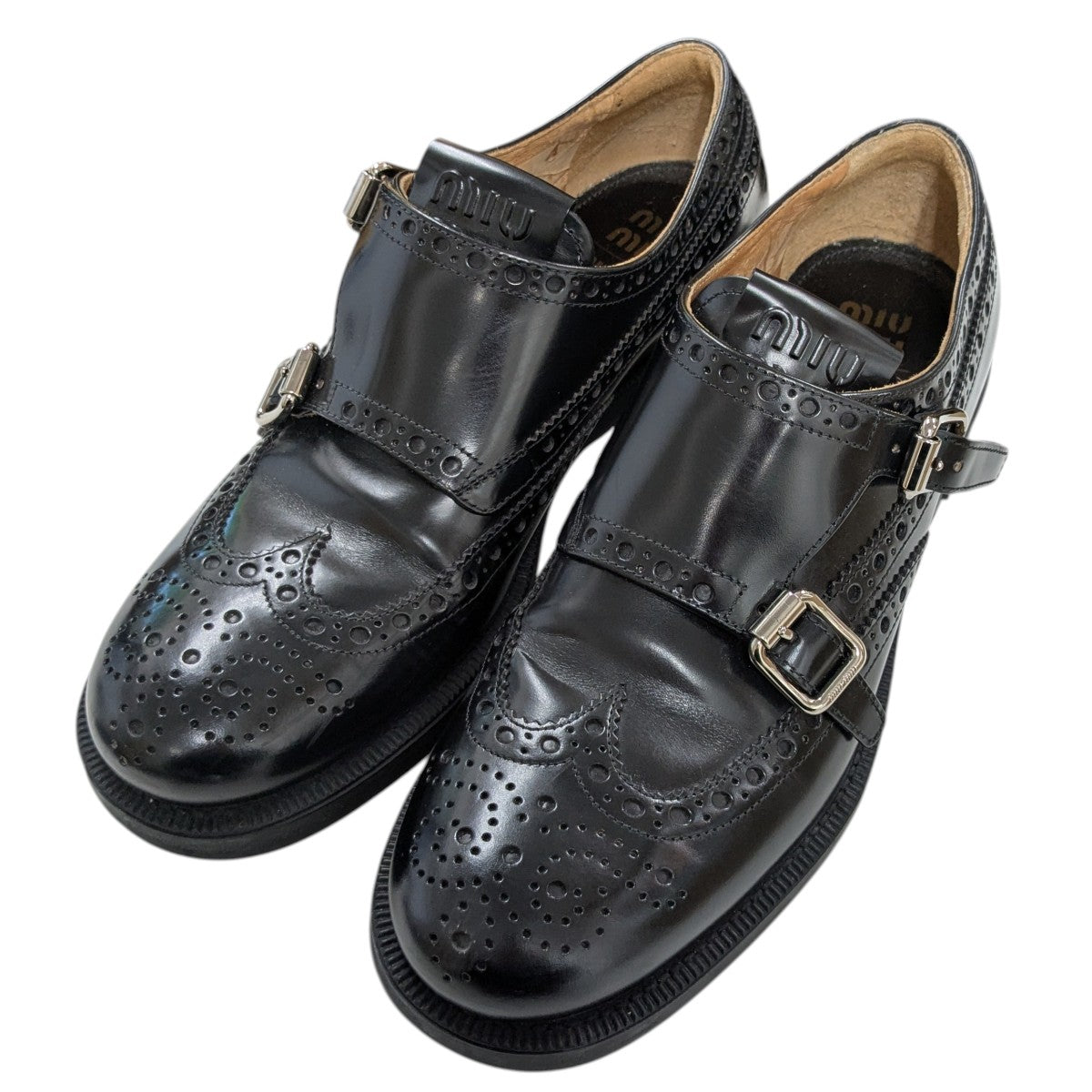 MIU MIU×Church’s 「CALZATURE DONNA」ダブルモンクストラップシューズ 古着・中古-1枚目のアイテム画像