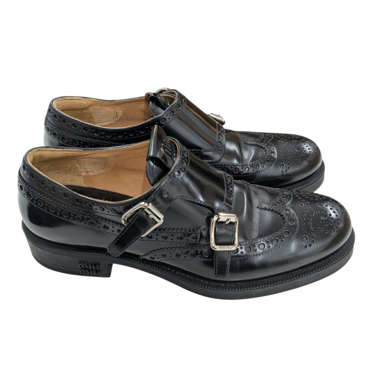 MIU MIU×Church’s 「CALZATURE DONNA」ダブルモンクストラップシューズ 古着・中古-3枚目のアイテム画像