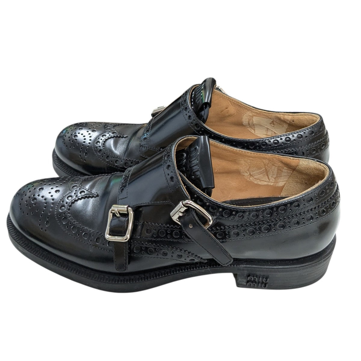 MIU MIU×Church’s 「CALZATURE DONNA」ダブルモンクストラップシューズ 古着・中古-4枚目のアイテム画像