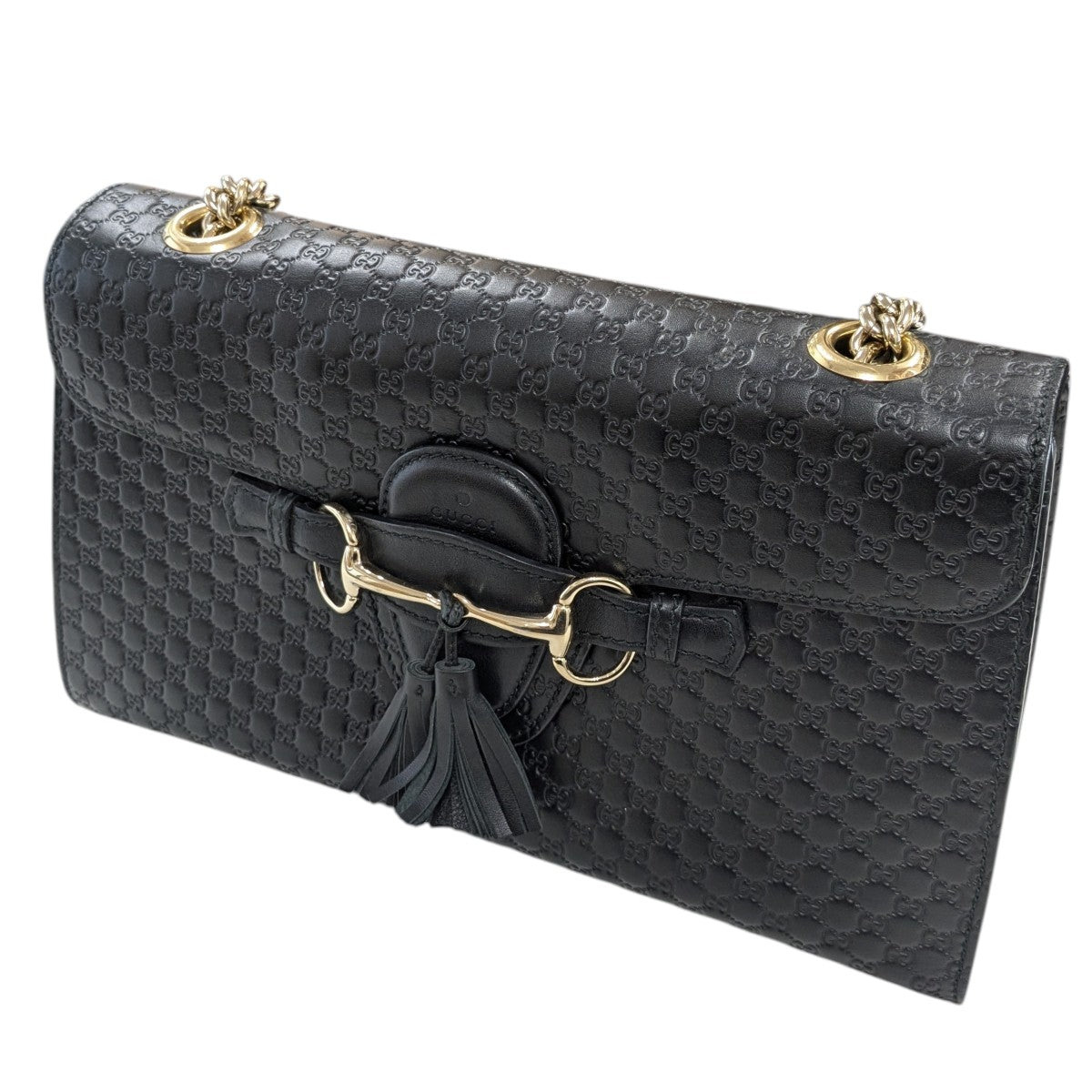 エミリー マイクログッチッシマレザー チェーンショルダーバッグ