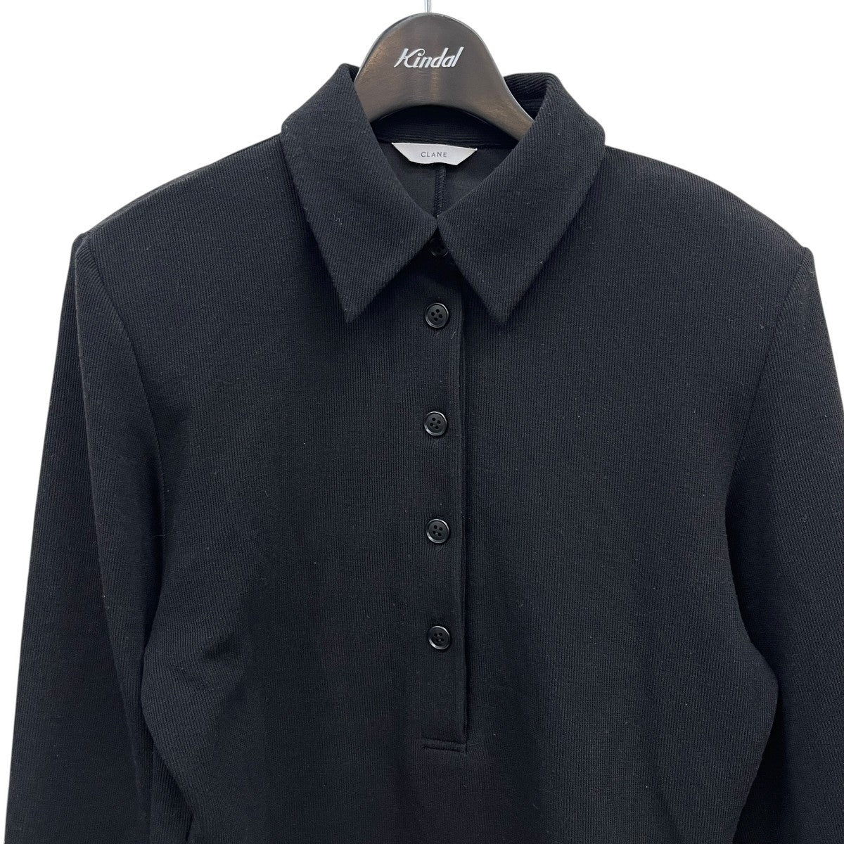 CLANE POWER SHOULDER POLO TOPSクロップドポロシャツ17105-1292 古着・中古-3枚目のアイテム画像
