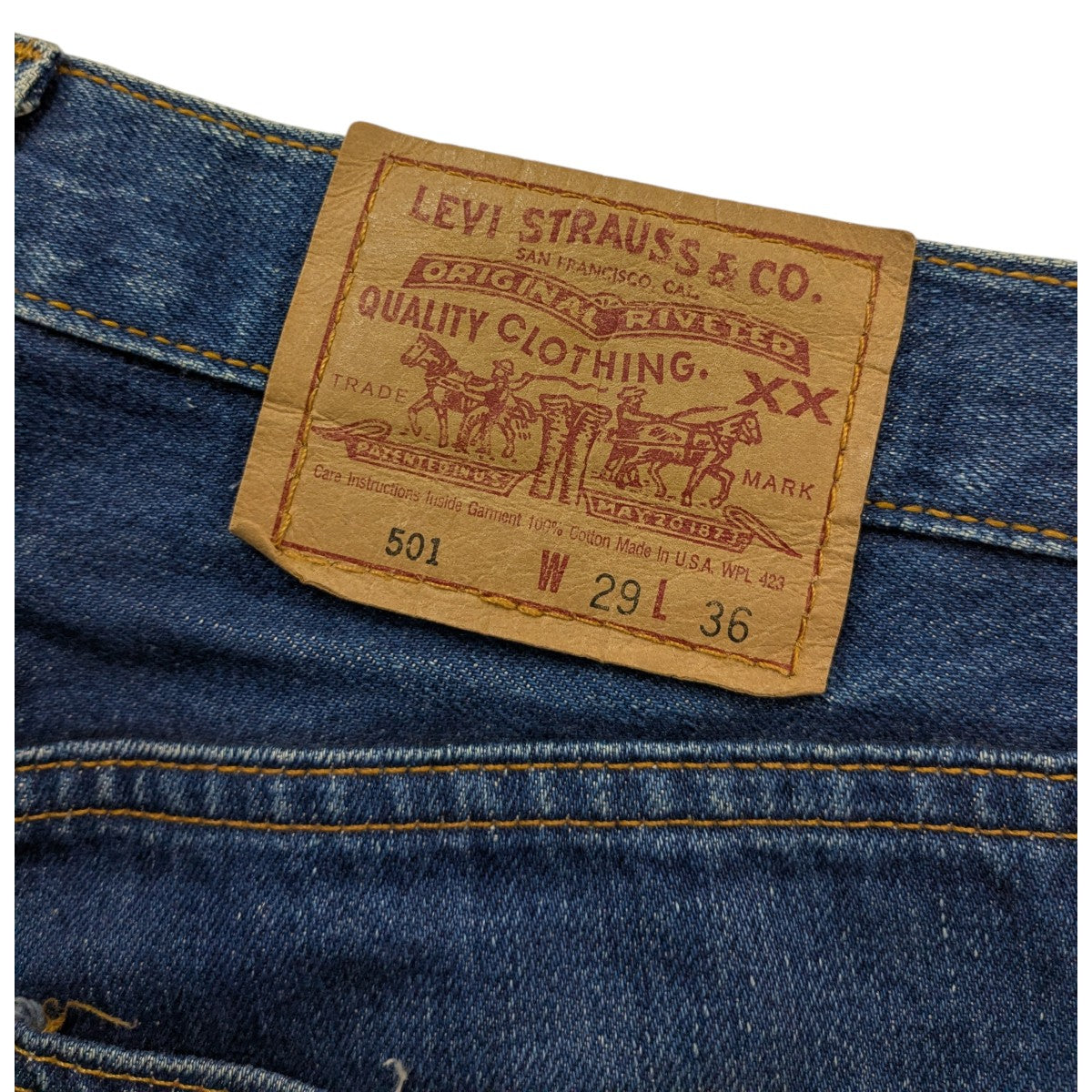 LEVI’S BIG E 平行ステッチ 耳付 501デニムパンツ 古着・中古-3枚目のアイテム画像