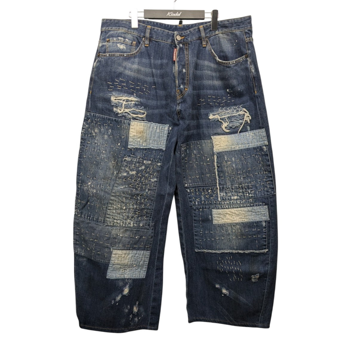 16AWWork Wear jeansリペア加工ワイドデニムパンツS71LB0185