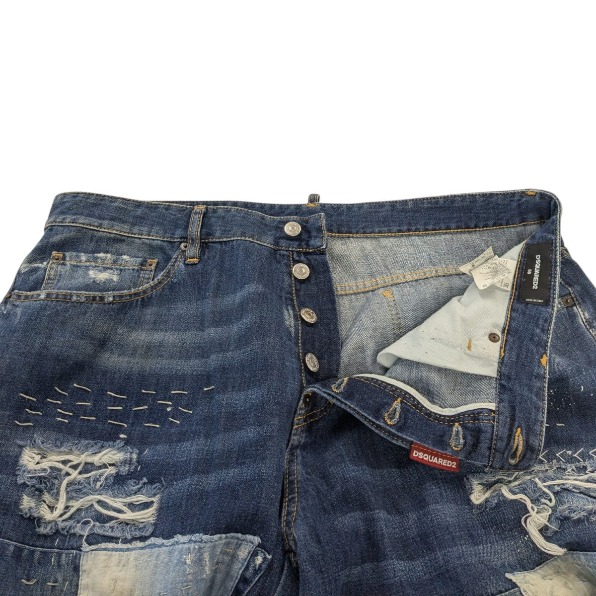 16AWWork Wear jeansリペア加工ワイドデニムパンツS71LB0185