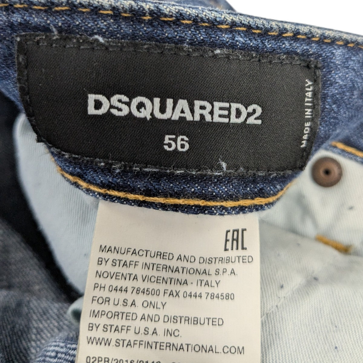 16AWWork Wear jeansリペア加工ワイドデニムパンツS71LB0185