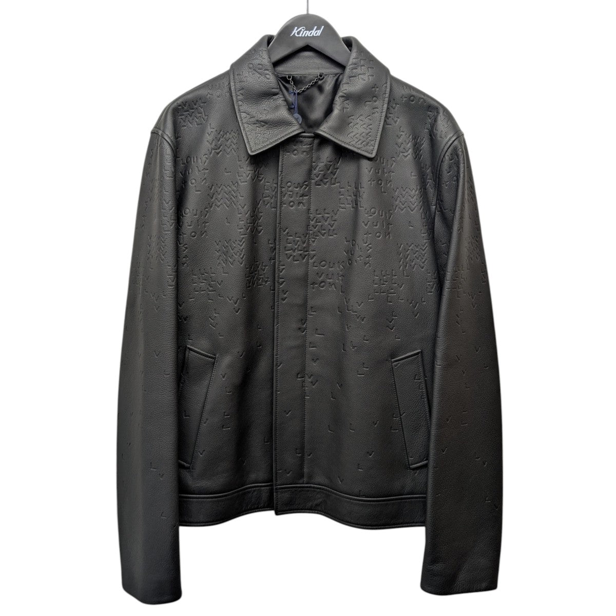 ダミエスプレッドレザージャケット