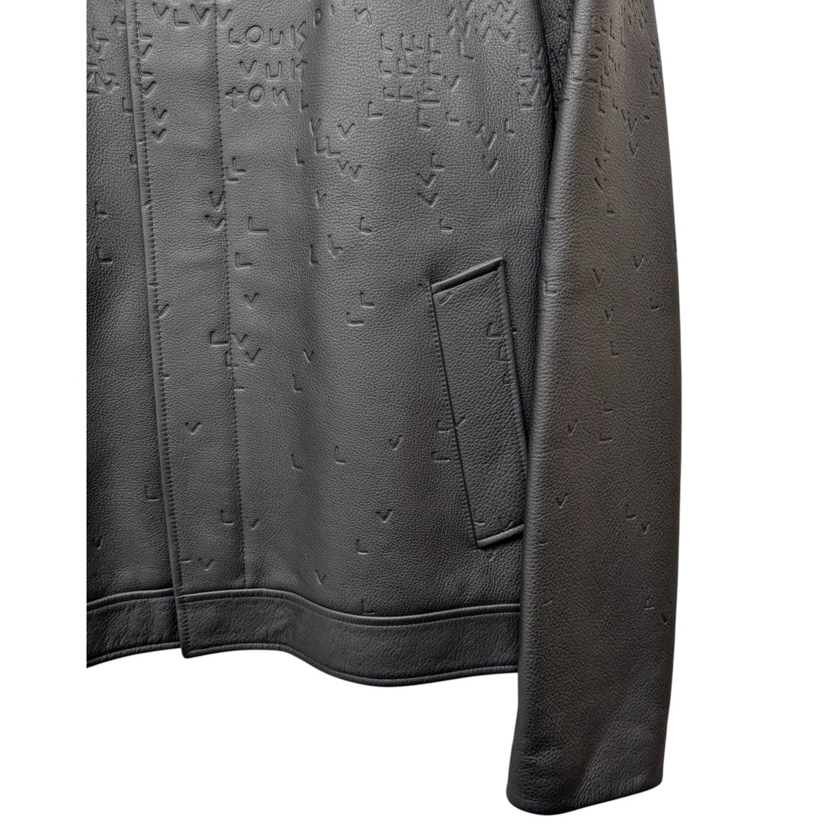 ダミエスプレッドレザージャケット