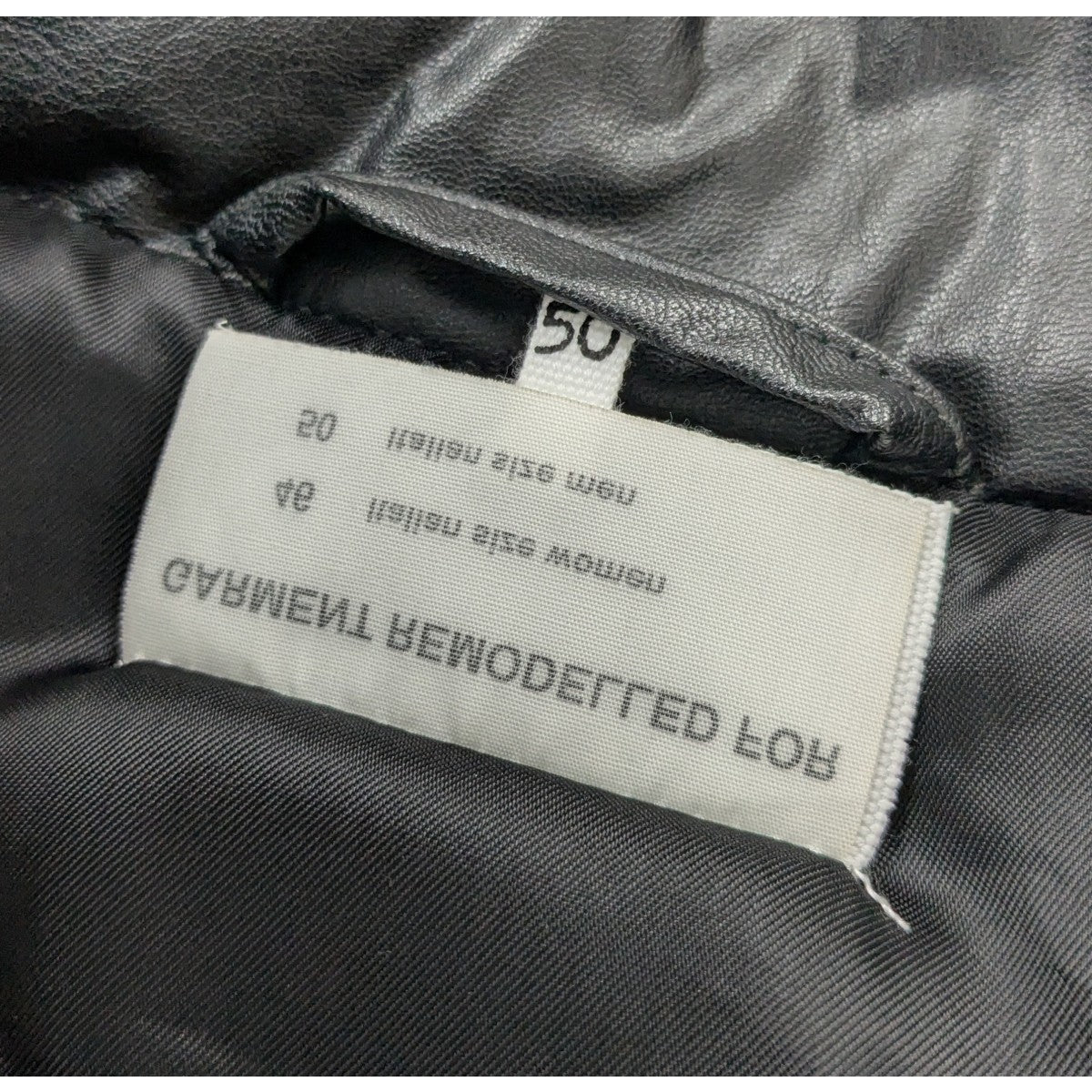 フェイクレザーダウンジャケット