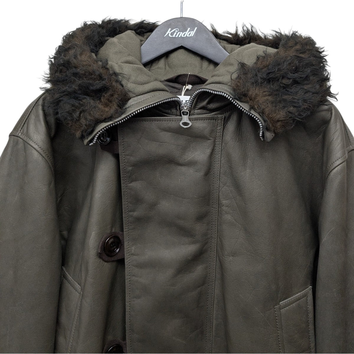 「COMPEL JACKET」フード付イタリアンレザージャケット