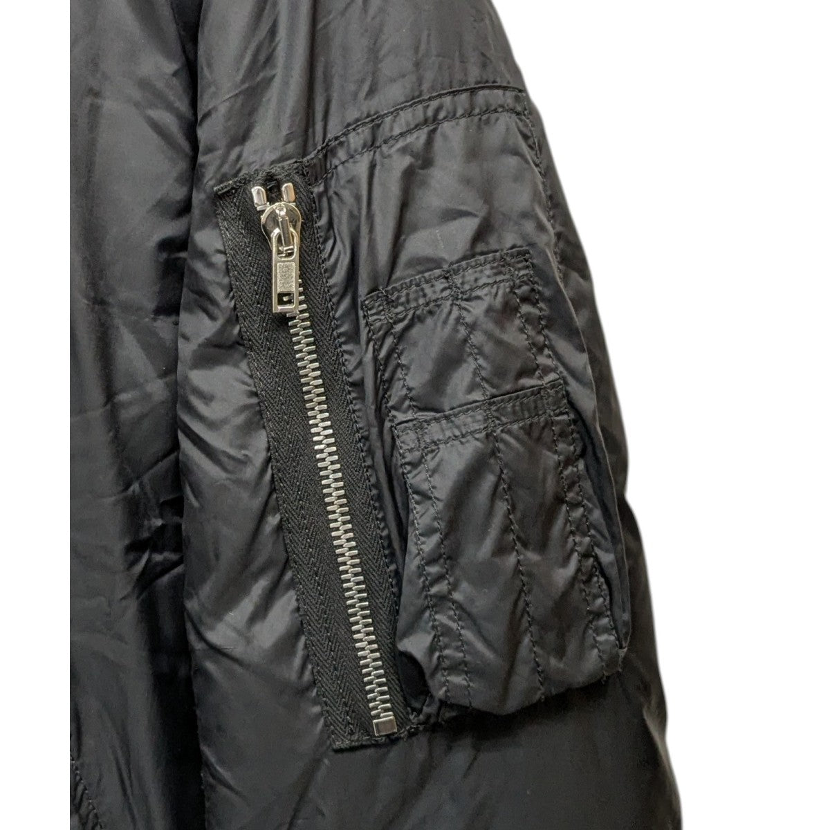 RICK OWENS 18AW「NYLON SASHED FLIGHT BOMBER」ナイロンフライトジャケット 古着・中古-4枚目のアイテム画像