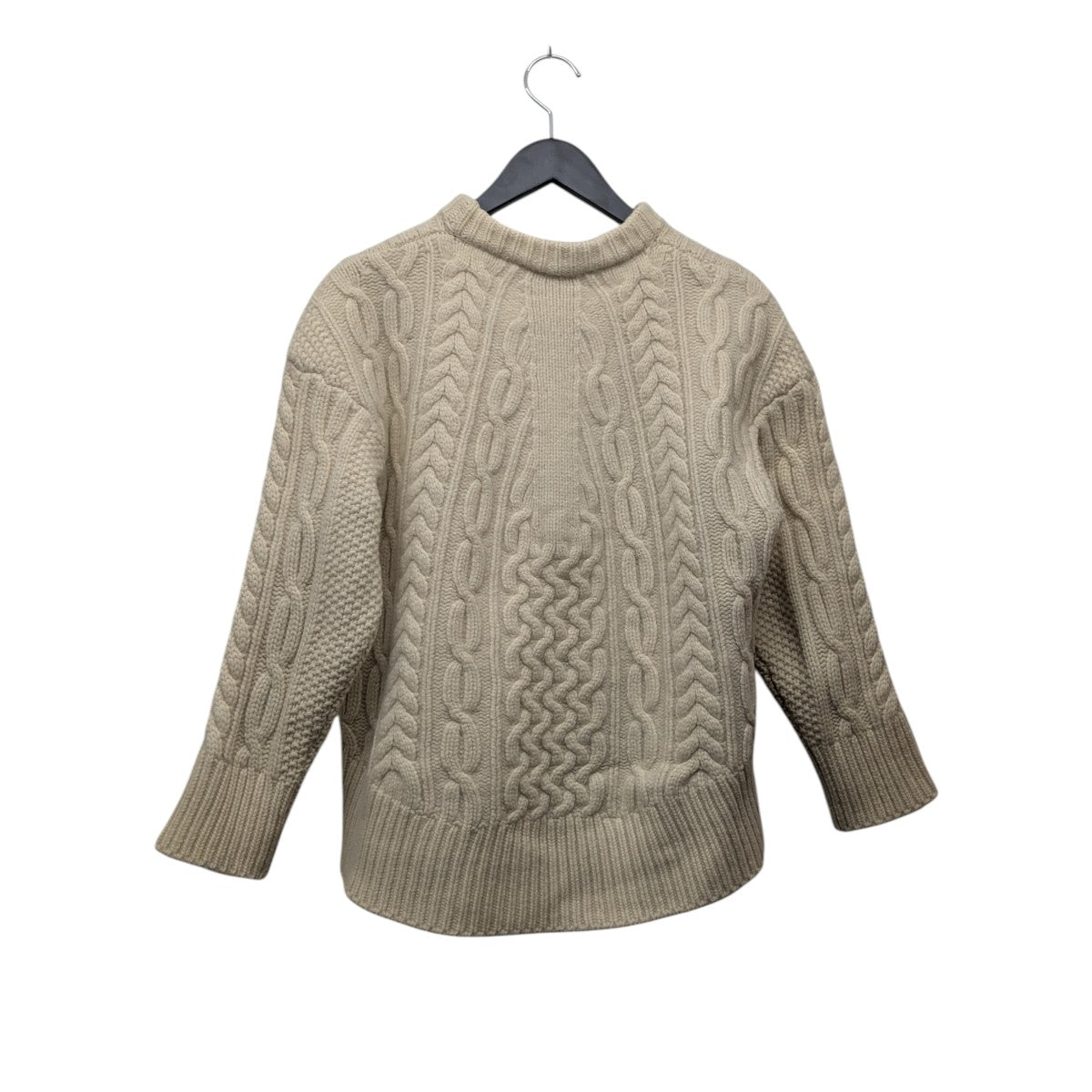 【美品】 22AW HYKE ハイク　ケーブルニットセーター　ウール　2 M HYKE(ハイク) フィッシャーマン ケーブルニット ベージュ サイズ S