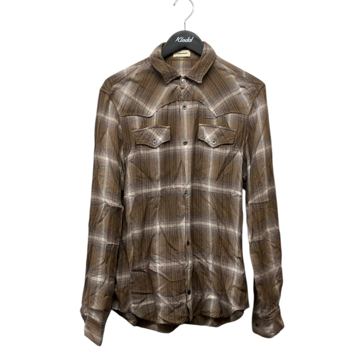 11AWレーヨンチェックシャツH4405-1