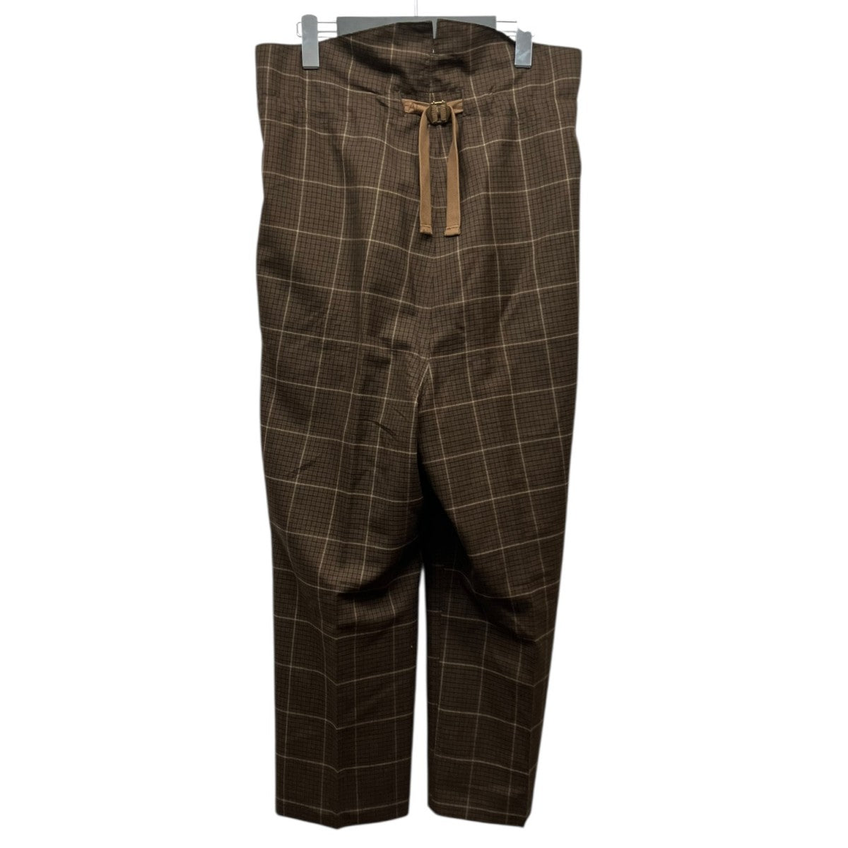 19AWFox Brothers Wool Block Checkセンタージップチェックパンツ